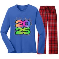 Happy New Year 2025 New Years Party Firework 2025 Loading Cool Gift Women's Long Sleeve Flannel Pajama Set 