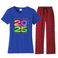 Happy New Year 2025 New Years Party Firework 2025 Loading Cool Gift Women's Flannel Pajama Set