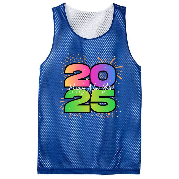 Happy New Year 2025 New Years Party Firework 2025 Loading Cool Gift Mesh Reversible Basketball Jersey Tank