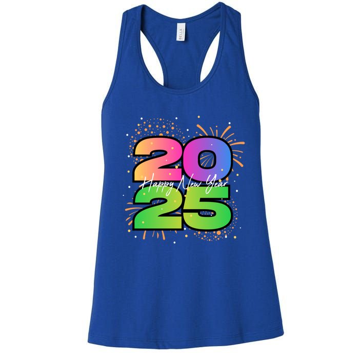 Happy New Year 2025 New Years Party Firework 2025 Loading Cool Gift Women's Racerback Tank