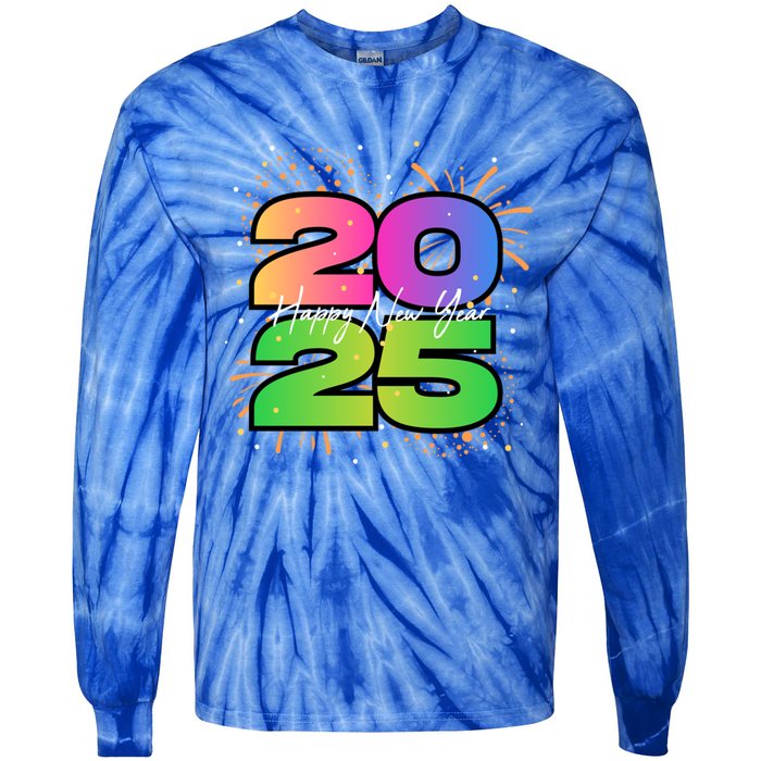 Happy New Year 2025 New Years Party Firework 2025 Loading Cool Gift Tie-Dye Long Sleeve Shirt