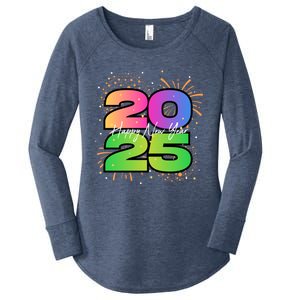 Happy New Year 2025 New Years Party Firework 2025 Loading Cool Gift Women's Perfect Tri Tunic Long Sleeve Shirt