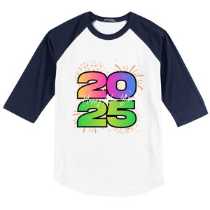 Happy New Year 2025 New Years Party Firework 2025 Loading Cool Gift Baseball Sleeve Shirt