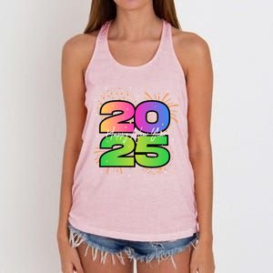 Happy New Year 2025 New Years Party Firework 2025 Loading Cool Gift Women's Knotted Racerback Tank