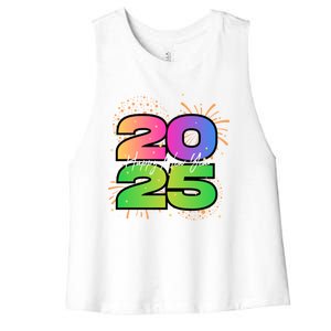 Happy New Year 2025 New Years Party Firework 2025 Loading Cool Gift Women's Racerback Cropped Tank