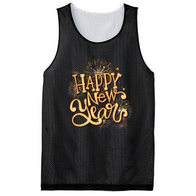 Happy New Year New Years Eve Party Mesh Reversible Basketball Jersey Tank