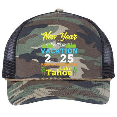 Happy New Year Days Vacation 2025 Making Memories In Tahoe Retro Rope Trucker Hat Cap