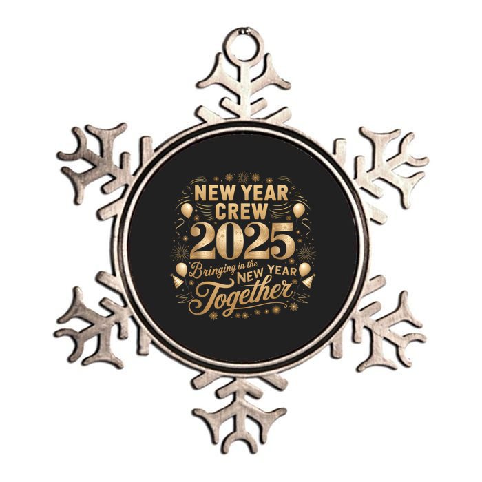 Happy New Year Party 2025 New Year Crew Matching Metallic Star Ornament