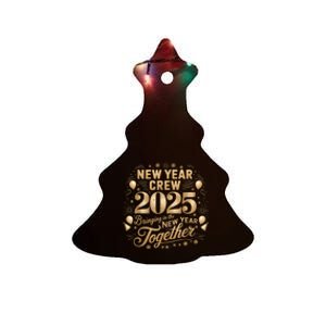 Happy New Year Party 2025 New Year Crew Matching Ceramic Tree Ornament