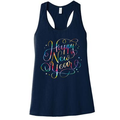 Happy New Years Eve Party Favors 2024 Family Matching Women's Racerback Tank