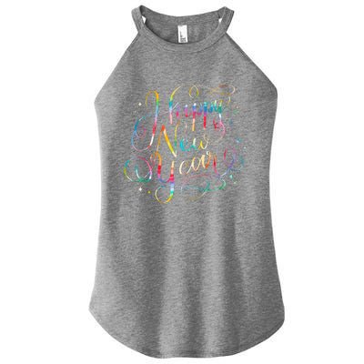 Happy New Years Eve Party Favors 2024 Family Matching Women's Perfect Tri Rocker Tank