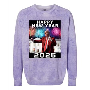 Happy New Year 2025 Boy Girl Funny Trump Colorblast Crewneck Sweatshirt