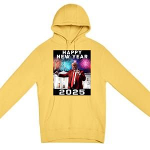 Happy New Year 2025 Boy Girl Funny Trump Premium Pullover Hoodie