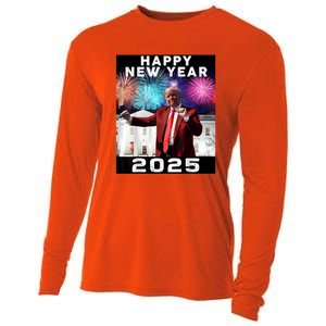 Happy New Year 2025 Boy Girl Funny Trump Cooling Performance Long Sleeve Crew