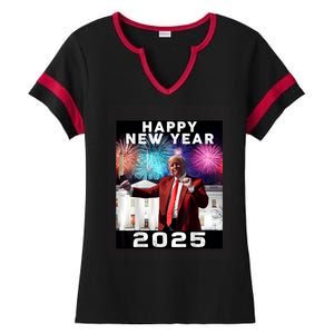 Happy New Year 2025 Boy Girl Funny Trump Ladies Halftime Notch Neck Tee