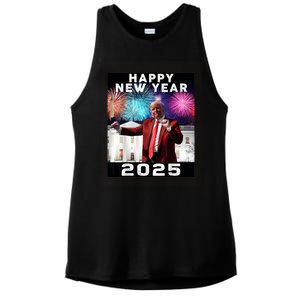 Happy New Year 2025 Boy Girl Funny Trump Ladies PosiCharge Tri-Blend Wicking Tank