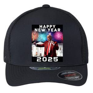 Happy New Year 2025 Boy Girl Funny Trump Flexfit Unipanel Trucker Cap