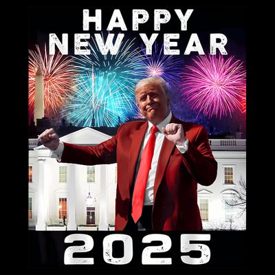 Happy New Year 2025 Boy Girl Funny Trump T-Shirt