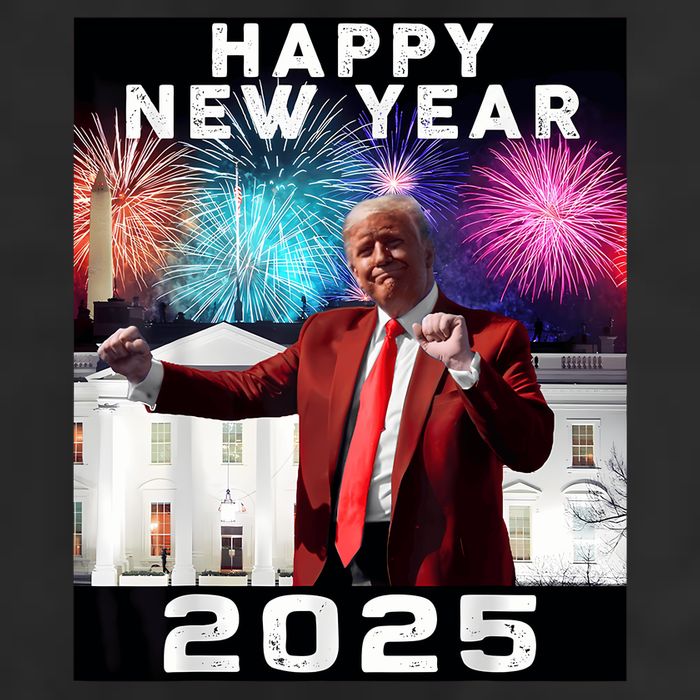 Happy New Year 2025 Boy Girl Funny Trump Beanie