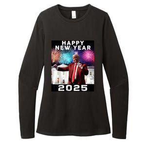 Happy New Year 2025 Boy Girl Funny Trump Womens CVC Long Sleeve Shirt