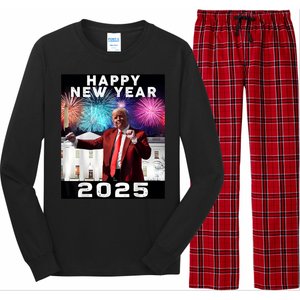 Happy New Year 2025 Boy Girl Funny Trump Long Sleeve Pajama Set