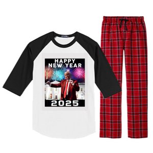 Happy New Year 2025 Boy Girl Funny Trump Raglan Sleeve Pajama Set