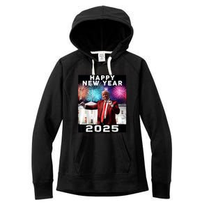 Happy New Year 2025 Boy Girl Funny Trump Women's Fleece Hoodie