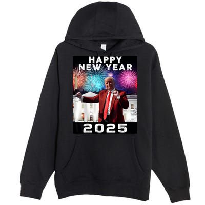 Happy New Year 2025 Boy Girl Funny Trump Premium Pullover Hoodie