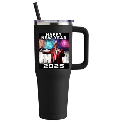 Happy New Year 2025 Boy Girl Funny Trump 40oz Vacuum Insulated Stainless Steel Travel Tumbler