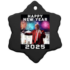 Happy New Year 2025 Boy Girl Funny Trump Ceramic Star Ornament