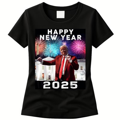 Happy New Year 2025 Boy Girl Funny Trump Womens T-Shirt