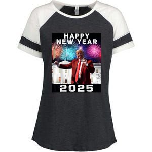 Happy New Year 2025 Boy Girl Funny Trump Enza Ladies Jersey Colorblock Tee