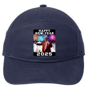 Happy New Year 2025 Boy Girl Funny Trump 7-Panel Snapback Hat