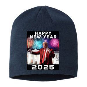 Happy New Year 2025 Boy Girl Funny Trump Sustainable Beanie