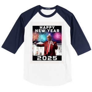 Happy New Year 2025 Boy Girl Funny Trump Baseball Sleeve Shirt