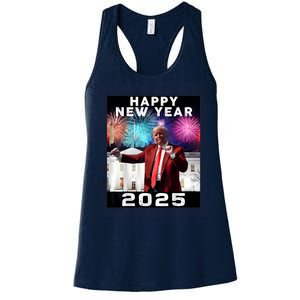 Happy New Year 2025 Boy Girl Funny Trump Women's Racerback Tank