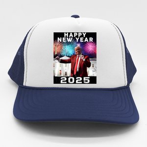 Happy New Year 2025 Boy Girl Funny Trump Trucker Hat