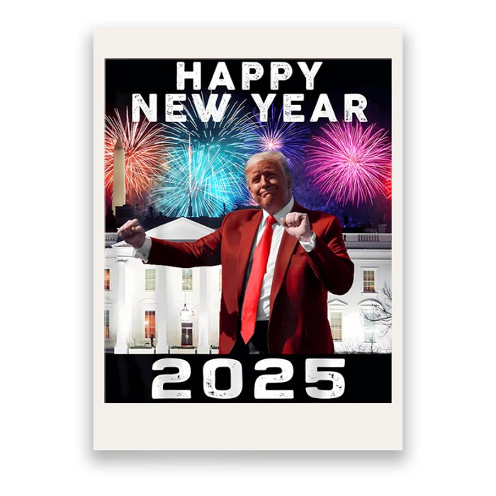 Happy New Year 2025 Boy Girl Funny Trump Poster