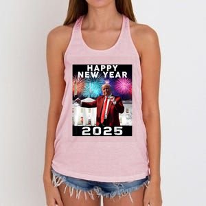 Happy New Year 2025 Boy Girl Funny Trump Women's Knotted Racerback Tank