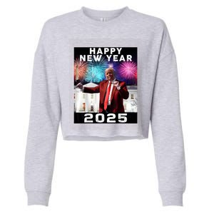 Happy New Year 2025 Boy Girl Funny Trump Cropped Pullover Crew