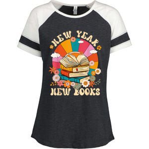 Happy New Year 2024 Readers & Book Lovers Enza Ladies Jersey Colorblock Tee