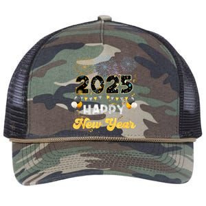 Happy New Year Party 2025 Ballon Family Matching Women Retro Rope Trucker Hat Cap