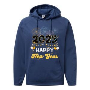 Happy New Year Party 2025 Ballon Family Matching Women Performance Fleece Hoodie