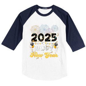 Happy New Year Party 2025 Ballon Family Matching Women Baseball Sleeve Shirt