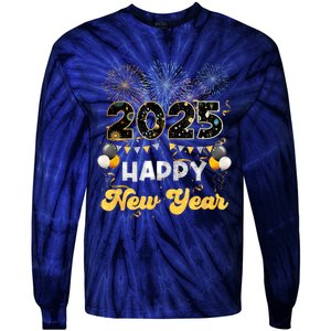 Happy New Year Party 2025 Ballon Family Matching Women Tie-Dye Long Sleeve Shirt