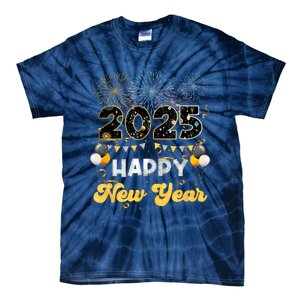 Happy New Year Party 2025 Ballon Family Matching Women Tie-Dye T-Shirt