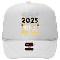 Happy New Year Party 2025 Ballon Family Matching Women High Crown Mesh Back Trucker Hat