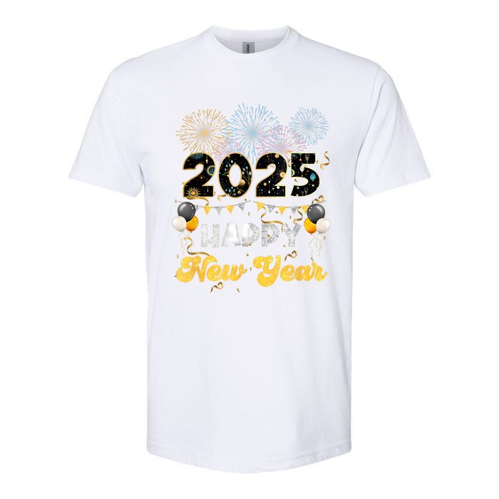 Happy New Year Party 2025 Ballon Family Matching Women Softstyle CVC T-Shirt