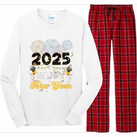 Happy New Year Party 2025 Ballon Family Matching Women Long Sleeve Pajama Set