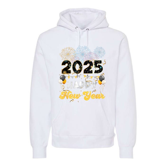 Happy New Year Party 2025 Ballon Family Matching Women Premium Hoodie